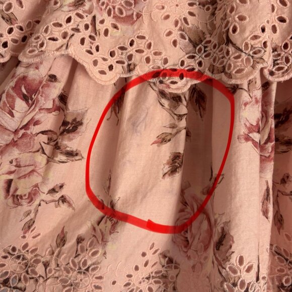 Gap x LoveShackFancy Floral Pink Tiered Ruffle Skirt Sz. S - Picture 6 of 8